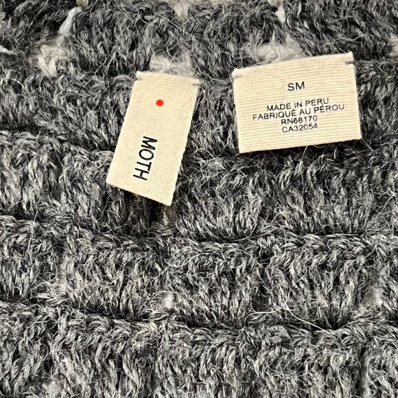 Anthropologie Moth Crochet Boxy V-neck Vest, Gray, S - Picture 4 of 12